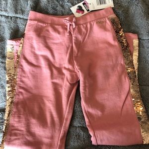 DKNY Blush pink girls size 12 flip sequin sweats